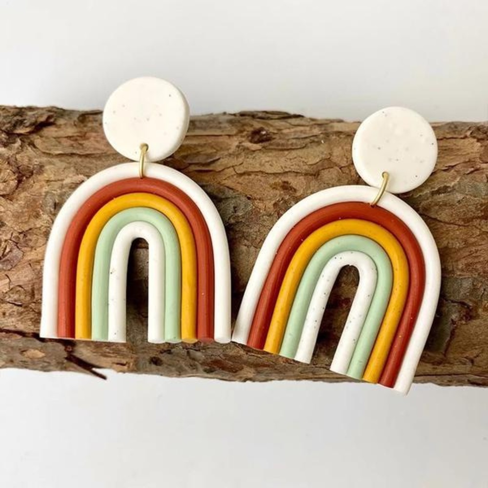 LAST 1️⃣ Over the Rainbow Clay Earrings 🌈